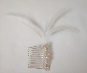Freshwater Pearl Feather Comb