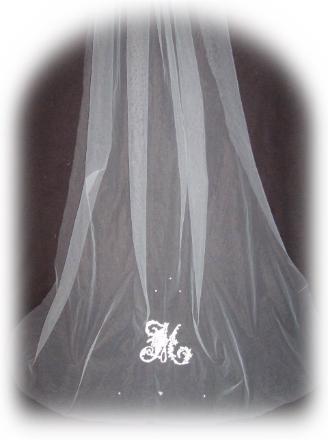 jackie kennedy wedding veil. Monogrammed Wedding Veil
